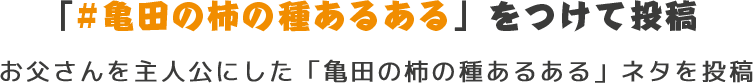 お父さんを主人公にした「#亀田の柿の種あるある」ネタを投稿